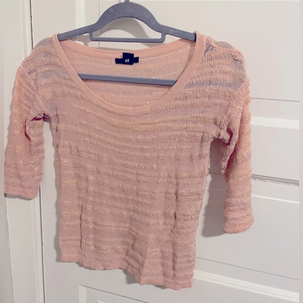 H&M pink and gold sweater